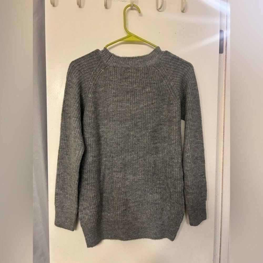 Cottagecore Grey Cable Knit Sweater Medium Coastal Grandma Academia - Picture 6 of 8